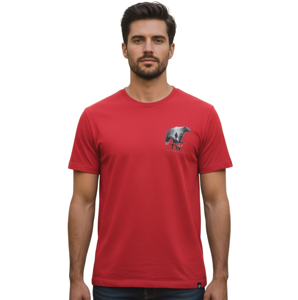 Camiseta TW Urso Vermelha - Leve para o Mundo