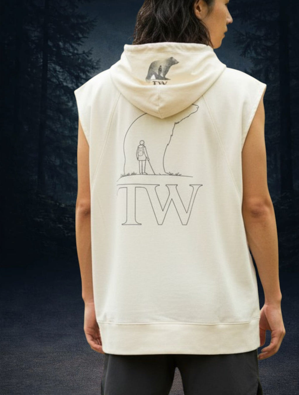Colete Canguru TW Urso — Off-White